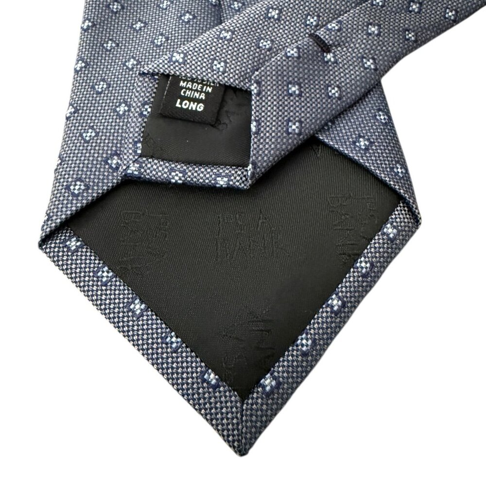 Jos. A. Bank Traveler Stain-Resistant Tie Long Size 61" Blue Micro Dot Pattern - Picture 4 of 13